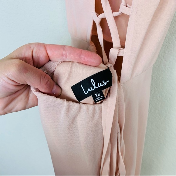 LULU'S Strappy To Be Here Nude Blush Maxi Dress Size XS - Picture 10 of 11